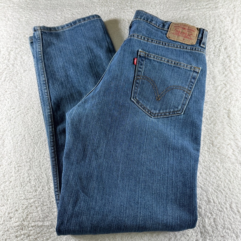 Vtg 90s Levi's 550 Mens Jeans 36X34 Tag Relaxed‎ Tapered Medium Wash Clean 34x33